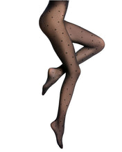 Charger l'image dans la galerie, Bleu forêt - Collant 30D - Pois